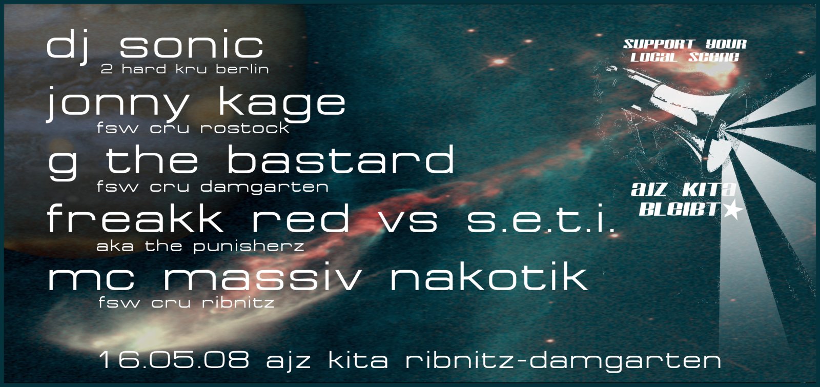 Flyer: Bass Invaderz — Rückseite